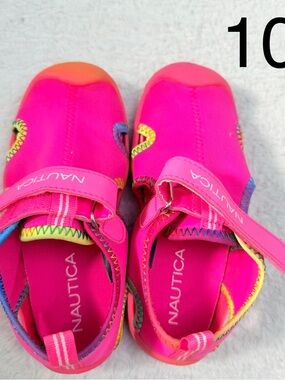 Nautica Bright Pink Kids' Water Shoes with Neon Trim